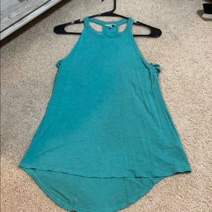 Turquoise Tank with Side Slits